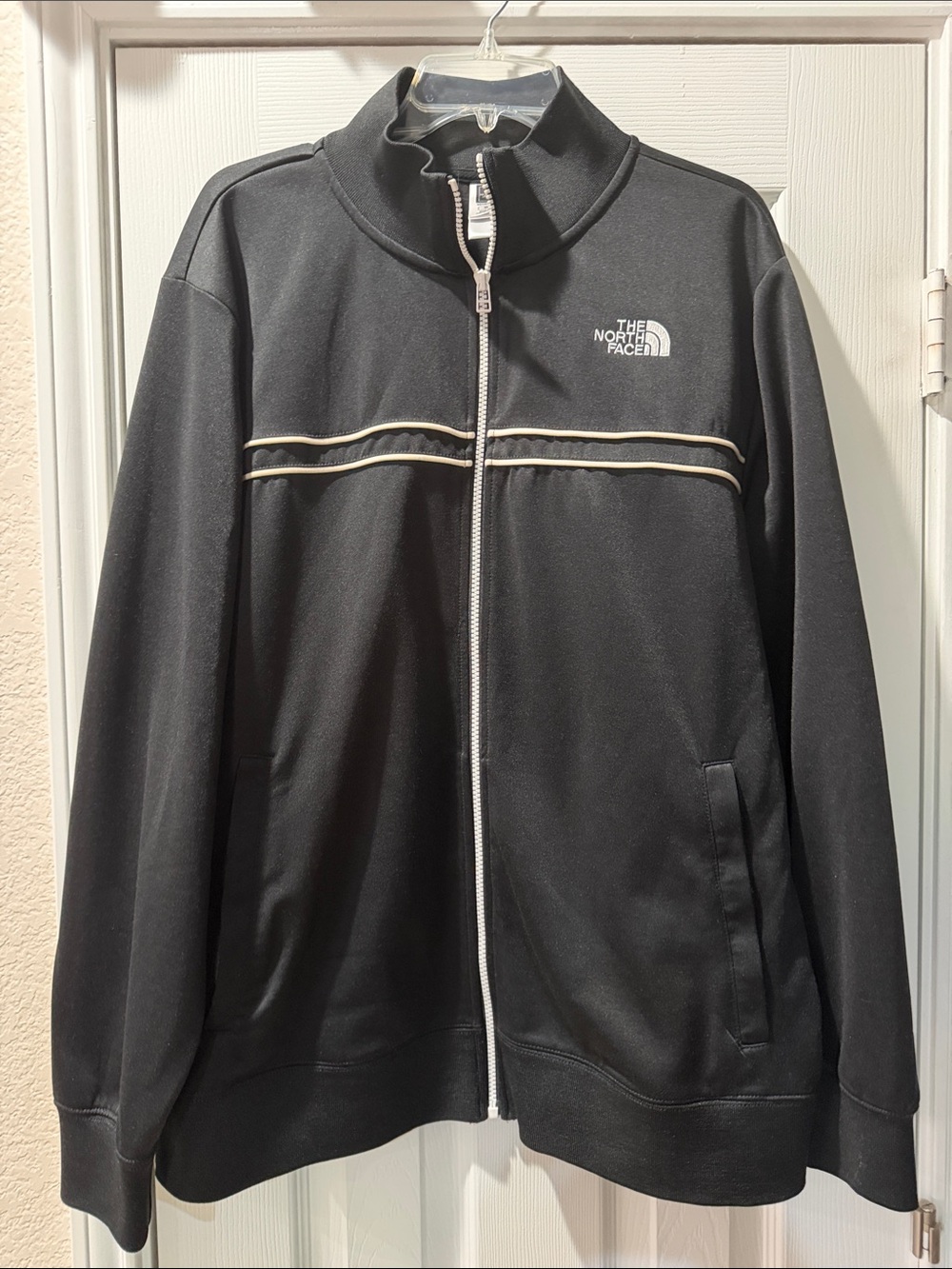The North Face Black Track Jacket with White Accents